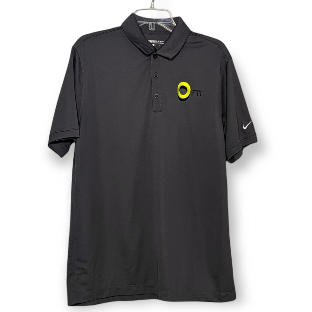 Nike Golf Dry Fit Gray Polo Size Large FTI Consulting